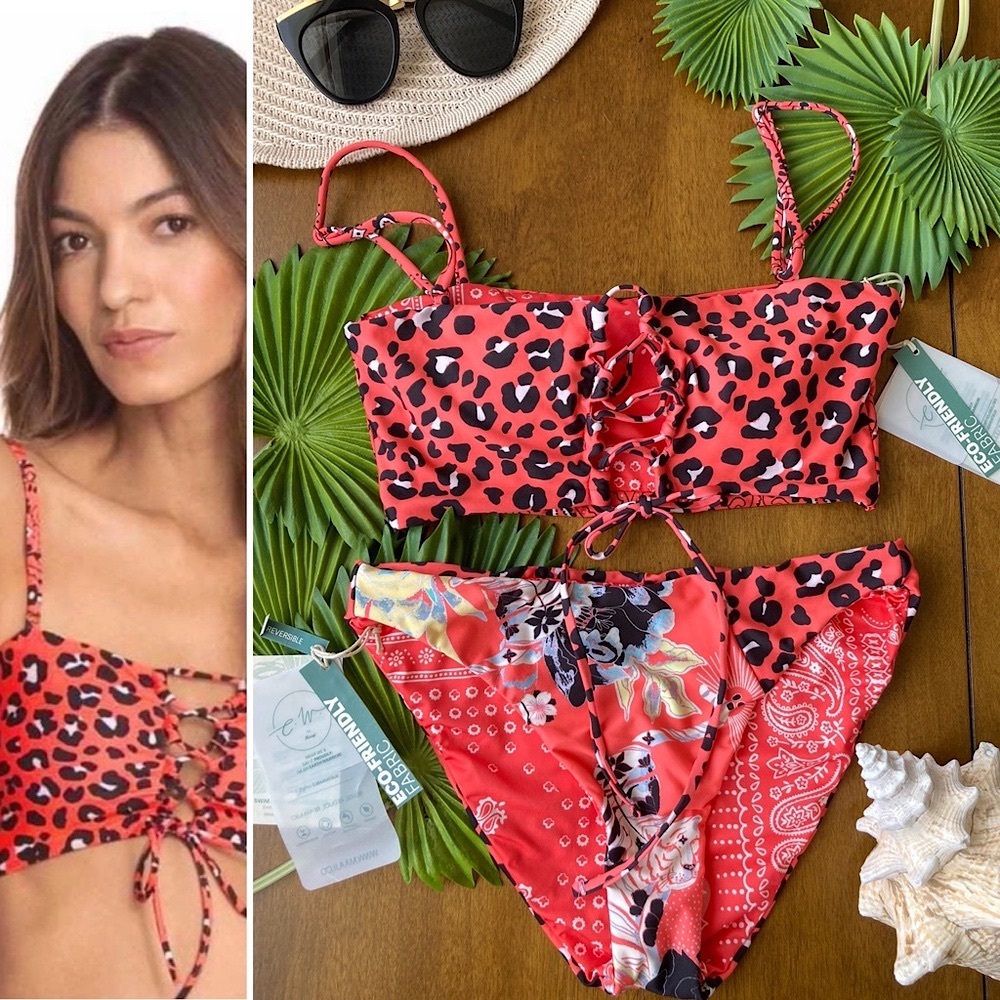 MAAJI Set - Red Panther Cyprus Bikini Top & Sublimity Signature Bottoms S/XS